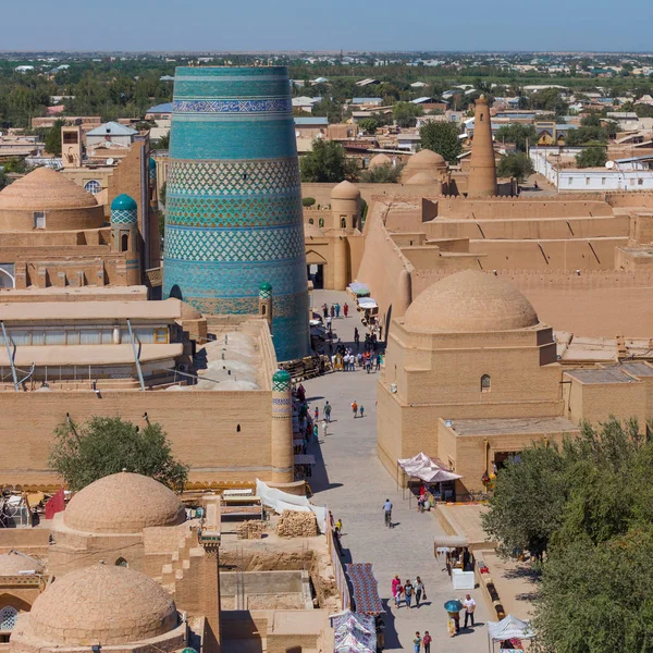 มุมมองของ Ichon-Qala เมืองเก่าของ Khiva, อุซเบกิสถาน . — ภาพถ่ายสต็อก