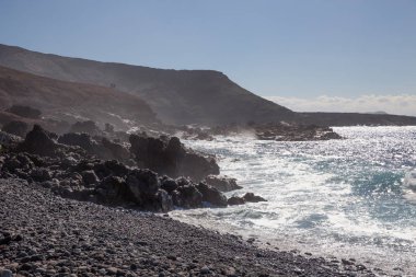 El Golfo, Lanzarote, İspanya yeşil göle yakın