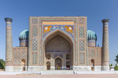 Semerkand, Özbekistan'a Sher-Dor medrese görünümünü