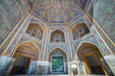 Mozaik Tilya Kori medrese Semerkand, Özbekistan'ın
