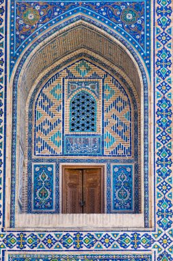 Mosaic in Ulugh Beg Madrasah in Samarkand, Uzbekistan clipart
