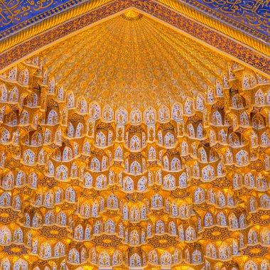 Tilya Kori medrese, Samarkand, Uzbekista altın Mozaik