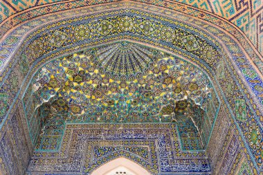 Semerkand, Özbekistan'a Sher-Dor medrese görünümünü