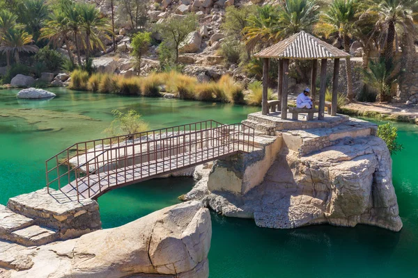 Emerald pools in Wadi Bani Khalid, Oman — Stock Photo, Image
