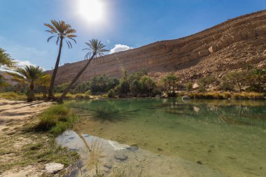 Zümrüt havuzları Wadi Bani Khalid, Umman