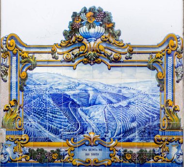 Azulejos Pinhao, Douro Valley, Portekiz, tren istasyonunda
