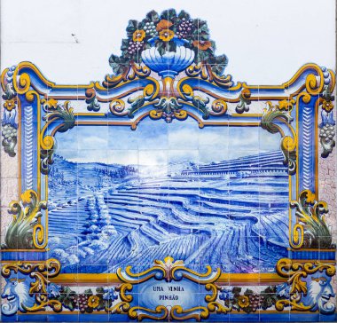 Azulejos Pinhao, Douro Valley, Portekiz, tren istasyonunda