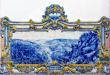 Azulejos Pinhao, Douro Valley, Portekiz, tren istasyonunda