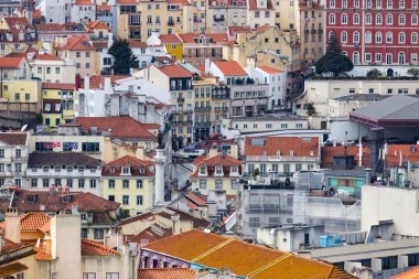 Portekiz'de Lizbon eski şehrin güzel manzara
