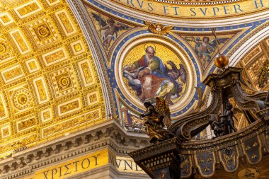 ROME, ITALY - AUGUST 12, 2019: Dome of St. Peter's Basilica, Rome, Italy