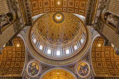 ROME, ITALY - AUGUST 12, 2019: Dome of St. Peter's Basilica, Rome, Italy