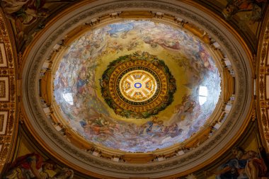 ROME, ITALY - AUGUST 12, 2019: Dome of St. Peter's Basilica, Rome, Italy