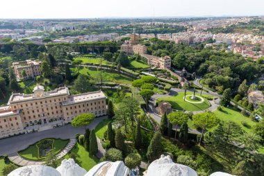 ROME, ITALY - AUGUST 12, 2019: Panorama from the dome of St. Peter's Basilica, Rome, Italy