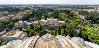 ROME, ITALY - AUGUST 12, 2019: Panorama from the dome of St. Peter's Basilica, Rome, Italy