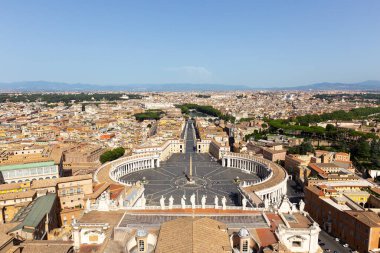ROME, ITALY - AUGUST 12, 2019: Panorama from the dome of St. Peter's Basilica, Rome, Italy
