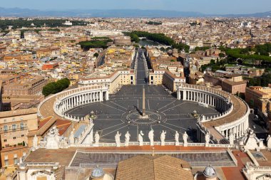 ROME, ITALY - AUGUST 12, 2019: Panorama from the dome of St. Peter's Basilica, Rome, Italy