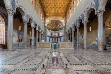 ROME, ITALY - AUGUST 11, 2019: The Basilica of Saint Sabina, a historic church on the Aventine Hill in Rome, Italy 