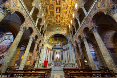 ROME, ITALY - AUGUST 10, 2019: the church of Saint Agnes Outside the Walls, in Rome, Italy