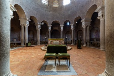 ROME, ITALY - AUGUST 10, 2019: the Mausoleum of Santa Costanza in Rome, Italy