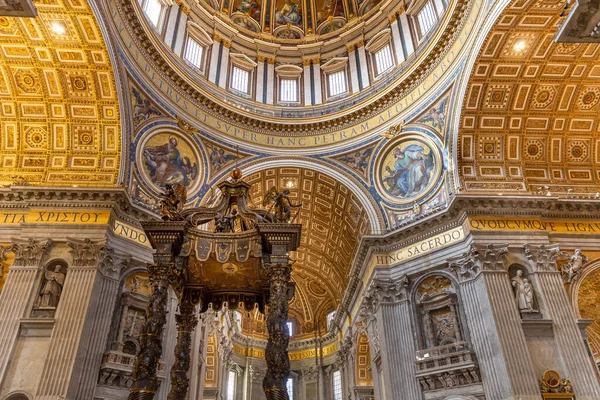 ROME, ITALY - AUGUST 12, 2019: Dome of St. Peter's Basilica, Rome, Italy