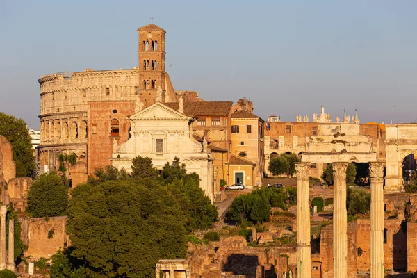 Rome Italy August 2019 View Ancient Rome Imperial Fora Colosseum — 스톡 사진