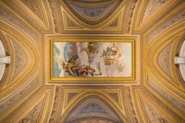 Roma, İtalya - 24 Nisan 2016: Vatikan Müzeleri, Vatikan Şehri 'ndeki halka açık sanat ve heykel müzeleri, Roma, İtalya