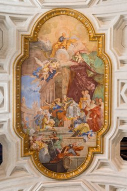 Roma, İtalya - 25 Nisan 2016: Roma, İtalya 'da bir Katolik kilisesi olan ve Michelangelo' nun Musa heykelinin evi olarak bilinen Aziz Peter in Chains