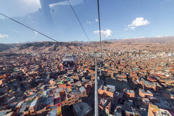 Panoramautsikt Från Linbanan Paz Bolivia — Stockfoto