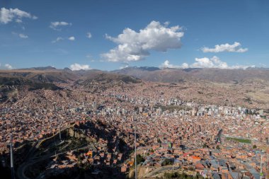 Bolivya 'daki La Paz' ın kablosundan panoramik manzara
