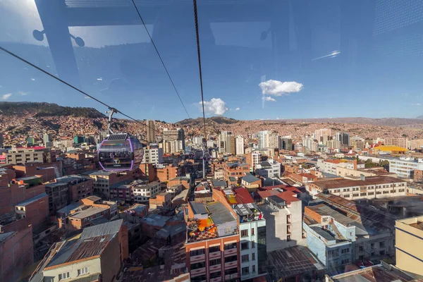 Panoramautsikt Från Linbanan Paz Bolivia — Stockfoto