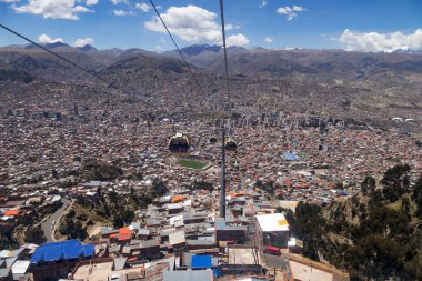 Bolivya 'daki La Paz' ın kablosundan panoramik manzara