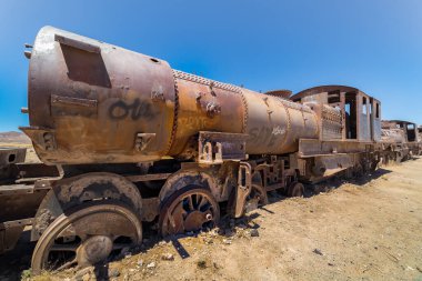 Uyuni, Bolivya 'daki Tren Mezarlığı (Cementerio de Trenes)