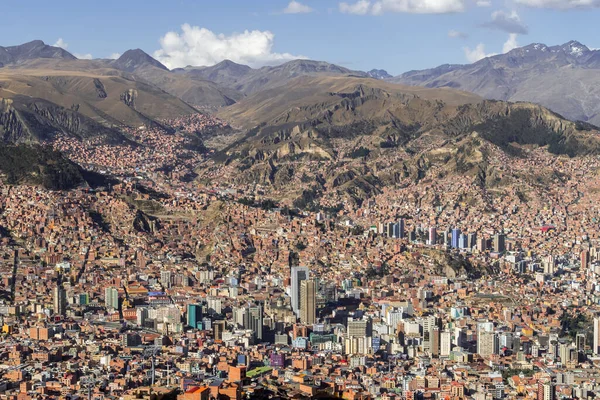 Panoramautsikt Från Linbanan Paz Bolivia — Stockfoto