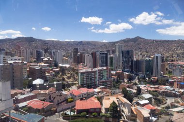 Bolivya 'daki La Paz' ın kablosundan panoramik manzara