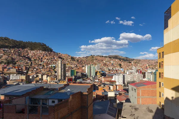 Panoramautsikt Över Paz Bolivia Paz Världens Högsta Huvudstad — Stockfoto