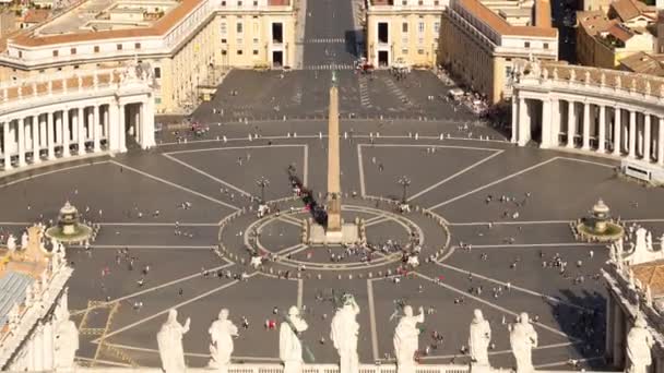 Upływ Czasu Placu Piotra Piazza San Pietro Watykan Rzym — Wideo stockowe