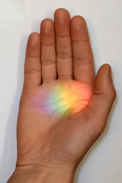 Hand Big Rainbow — Stock Photo, Image