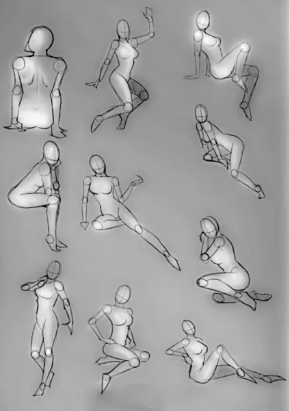 Tutorial of drawing a female body. Drawing the human body, step by step lessons.