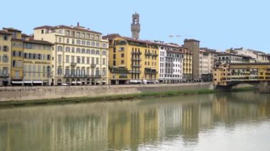 Floransa, İtalya Kasım 2016. Ponte Vecchio, Köprüsü, Floransa, İtalya. 4k.