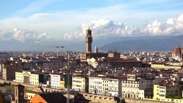 Beautiful views of Florence and Cathedral Santa Maria del Fiore, Florence, Italy. — Stock Video