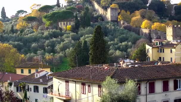 Hermosa vista aérea de Florencia desde Piazzale Michelangelo. Florencia, Italia . — Vídeo de stock