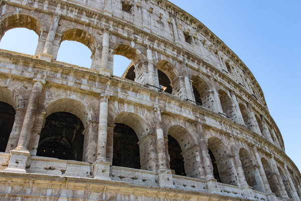 Colosseum - the main tourist attractions of Rome Italy. Ancient Rome Ruins of Roman Civilization