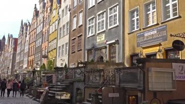 Gdansk, Polonya - 07 Mayıs 2017: Gdansk Old Town ve güzel cephe bina.