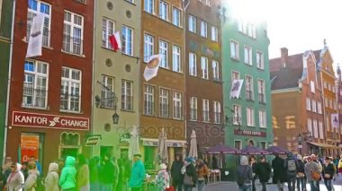 Gdansk, Polonya - 07 Mayıs 2017: Rahat kafe Gdansk eski şehir