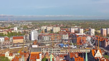 Gdansk, Polonya: Gdansk, havadan panoramik görünümü.