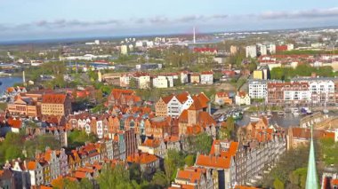 Gdansk, Polonya: Gdansk, havadan panoramik görünümü.