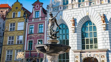 Gdansk, Polonya: Neptün heykel ve Çeşme Gdansk eski şehir