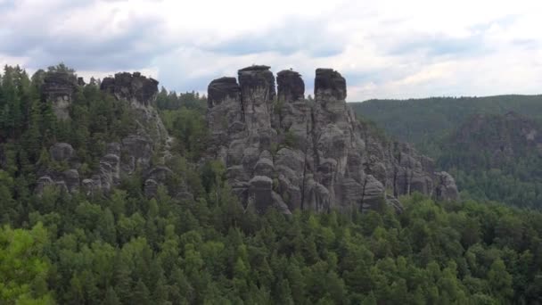 Saksisch Zwitserland Nationaal Park, Bastei — Stockvideo