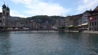 Lucerne, İsviçre - 04 Temmuz 2017: Görünüm tarihi Lucerne Şehir Merkezi, İsviçre. Dört kanton canton Lucerne ve aynı adı taşıyan İlçe parçası başkentidir.