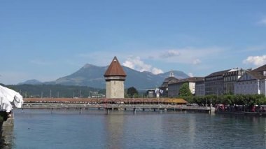 Lucerne, İsviçre - 04 Temmuz 2017: Görünüm Lucerne Şehir Merkezi, İsviçre. Dört kanton canton Lucerne ve aynı adı taşıyan İlçe parçası başkentidir.